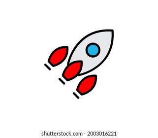 Rocket premium line icon. Simple high quality pictogram. Modern outline style icons. Stroke vector illustration on a white background. 