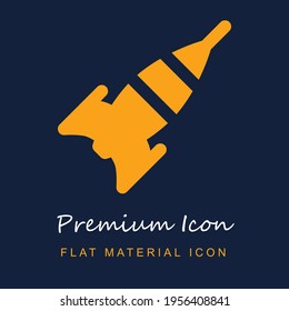 Rocket premium material ui ux isolated vector icon in navy blue and orange colors