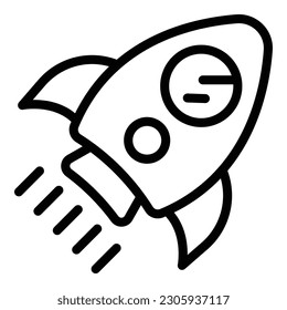 Rocket project icon outline vector. Creatove startup. Start new app