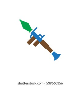 Rocket propelled grenade launcher, RPG icon vector, filled flat sign, solid colorful pictogram isolated on white. Symbol, logo illustration