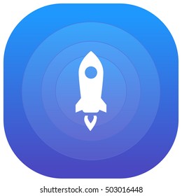 Rocket Purple - blue circular UI/UX App Icon / Logo Design