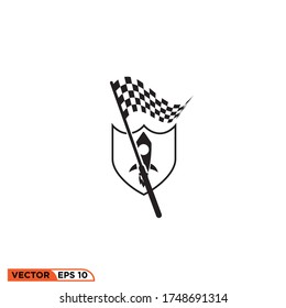 logotipo de ilustración de vector de diseño de icono de pista de cohete