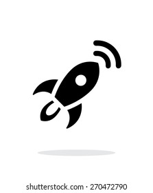 Rocket with radar simple icon on white background. Vector illustration.