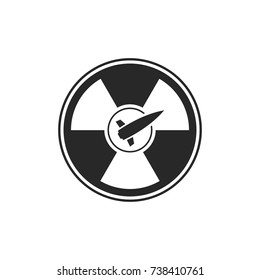 Rocket and radiation silhouette.