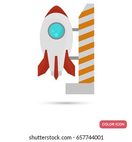 A rocket ready to be launched color flat icon for web and mobile design