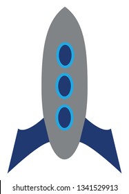 A rocket is to ready start its interstellar journey vector color drawing or illustration 