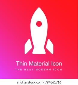 Rocket red and pink gradient material white icon minimal design