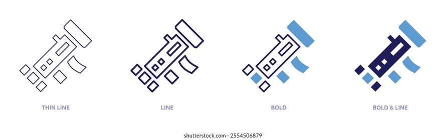 Rocket repairs icon in 4 different styles. Thin Line, Line, Bold, and Bold Line. Duotone style. Editable stroke.