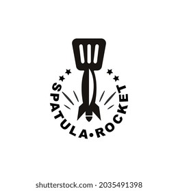 Rocket, restaurant logo template design vector icon illustration