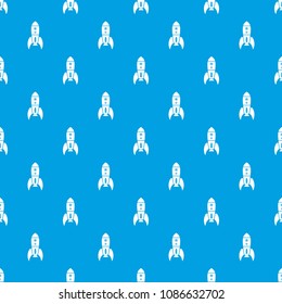 Rocket retro pattern vector seamless blue repeat for any use