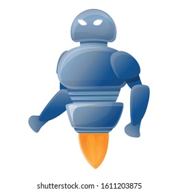 Rocket robot icon. Cartoon of rocket robot vector icon for web design isolated on white background