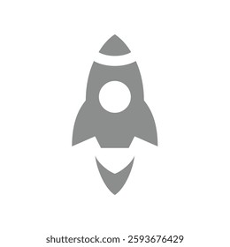 Rocket or rocketship vector icon. Space shuttle and ship, startup symbol.