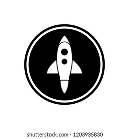 Rocket round flat icon, seo marketing, rocket launch icon