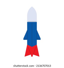 rocket with russian flag icon