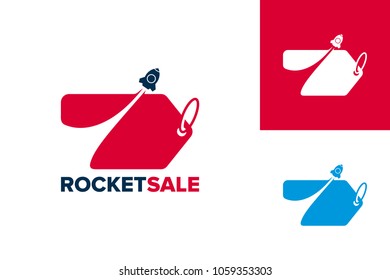Rocket Sale Logo Template Design Vector, Emblem, Design Concept, Creative Symbol, Icon