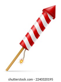 rocket salute for celebration holiday vector illustration isolated on white background