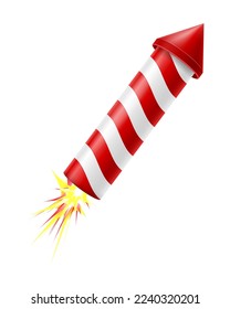 rocket salute for celebration holiday vector illustration isolated on white background