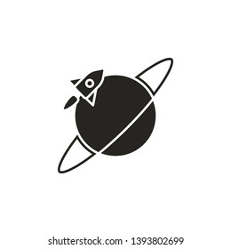 rocket, Saturn, space icon. Simple glyph, flat vector of Space icons for UI and UX, website or mobile application