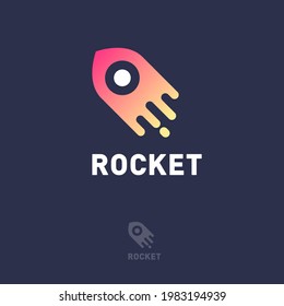 Rocket science logo. Rocket emblem.
Emblem can use for business, logistic company, delivery, movement.
