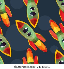 Rocket seamless pattern
