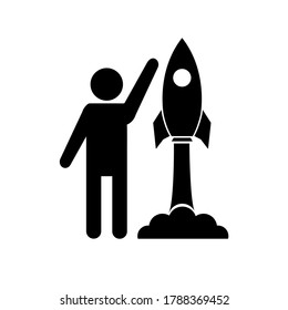 Rocket set icons, startup icon isolated on white background