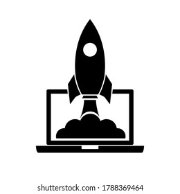 Rocket set icons, startup icon isolated on white background