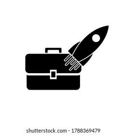 Rocket set icons, startup icon isolated on white background