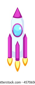 Rocket set and technology space ship rocket cartoon icons