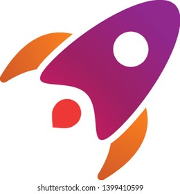 Rocket shape logo template vector icon design