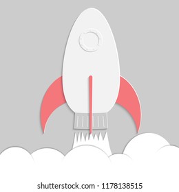 Rocket shape with smoke effect vector illustration