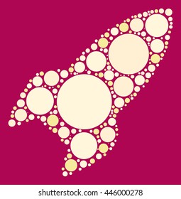 rocket shape vector design by color point