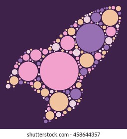 rocket shape vector design by color point