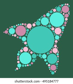 rocket shape vector design by color point
