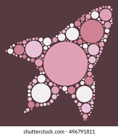 rocket shape vector design by color point
