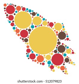 rocket shape vector design by color point
