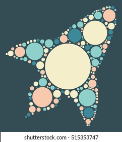 rocket shape vector design by color point
