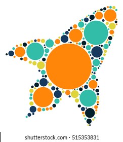 rocket shape vector design by color point
