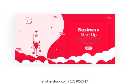 Rocket ship, bussines concept startup. Vector on isolated white background. EPS 10