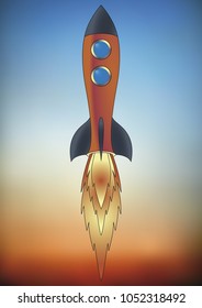 Rocket ship cartoon drawing