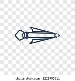 Rocket ship concept vector linear icon isolated on transparent background, Rocket ship concept transparency concept in outline style