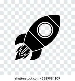Lanzamiento de cohetes con icono de fuego. Icono lanzado por cohete volador. Viaje espacial. Registro de inicio del proyecto. Símbolo creativo de idea. Icono vectorial que se puede usar para aplicaciones, sitio web.