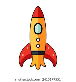 A Rocket Ship Flat illustration vector outline