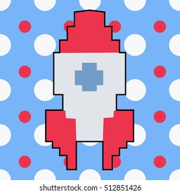Rocket ship in a flat style.Vector illustration