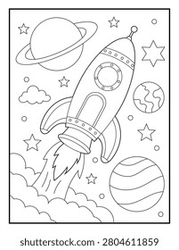 Rocket Ship Flying Through