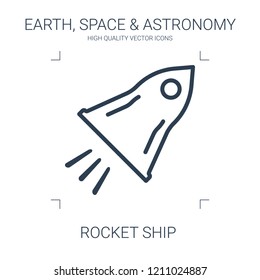 rocket ship icon. high quality line rocket ship icon on white background. from earth space astronomy collection flat trendy vector rocket ship symbol. use for web and mobile