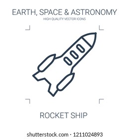 rocket ship icon. high quality line rocket ship icon on white background. from earth space astronomy collection flat trendy vector rocket ship symbol. use for web and mobile