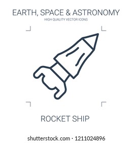 rocket ship icon. high quality line rocket ship icon on white background. from earth space astronomy collection flat trendy vector rocket ship symbol. use for web and mobile