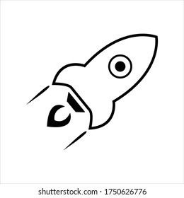 Rocket ship icon illustration vector