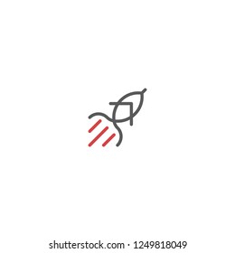 Rocket ship icon logo vector template
