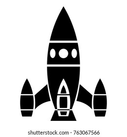 Rocket ship icon. Simple illustration of rocket ship vector icon for web